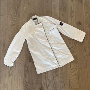 NWOT CHEFS CHOICE Classic White Chef Jacket with Black Piping